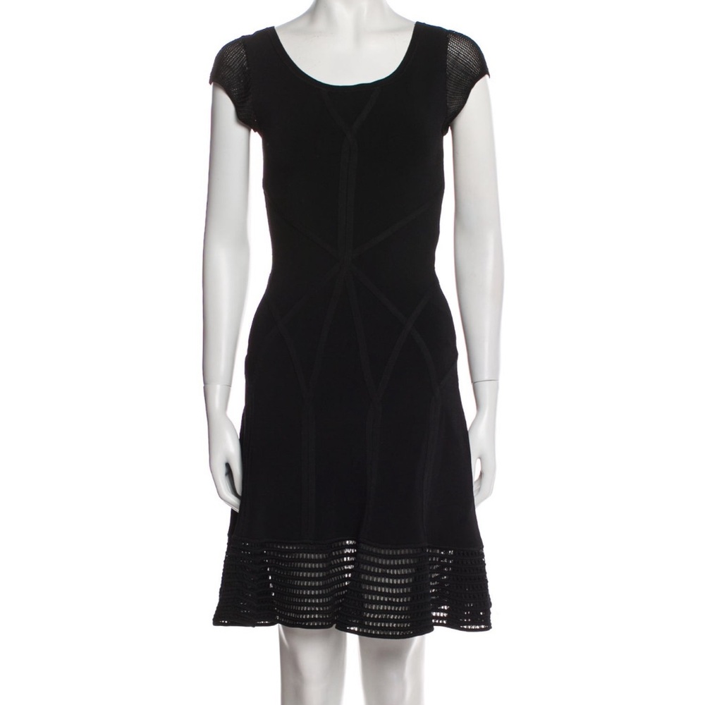 Diane Von Furstenburg DVF black midi dress